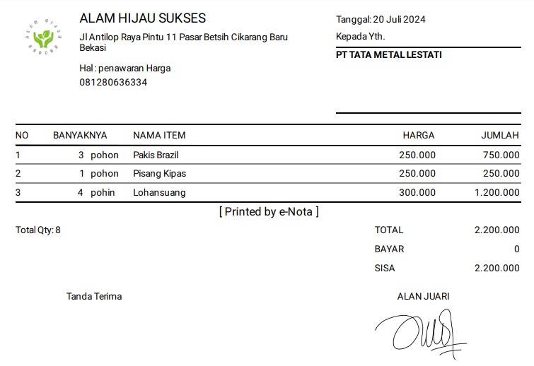 TML - Penyediaan tanaman untuk penghijauan pabrik oleh ALAM HIJAU SUKSES